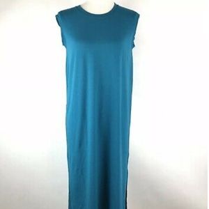 Eileen Fisher teal sleeveless dress